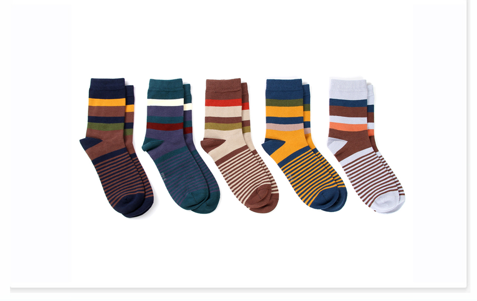 Men's Colorful Socks 5 Pairs Set