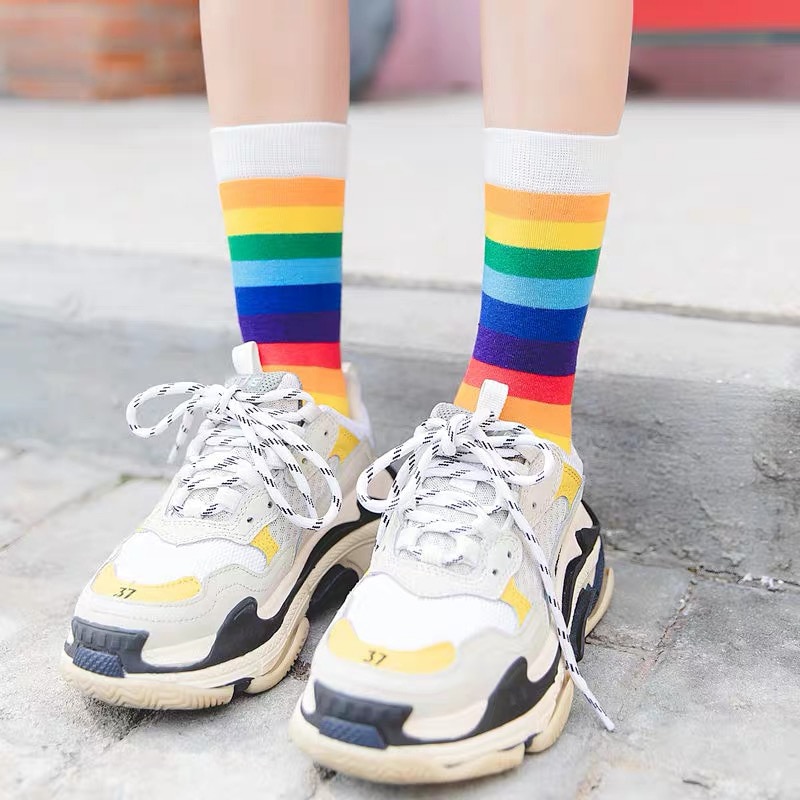 Unisex Long Rainbow Socks